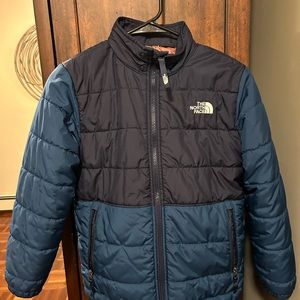 THE NORTH FACE REVERSIBLE MOUNT CHIMBO FULL-ZIP HOODED JACKET BOYS' size M 10/12